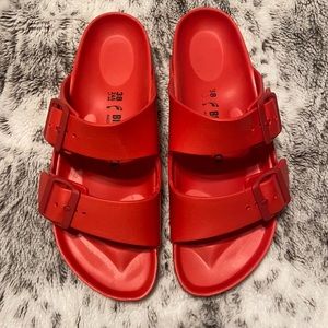 Red Arizona Birkenstock Sandals